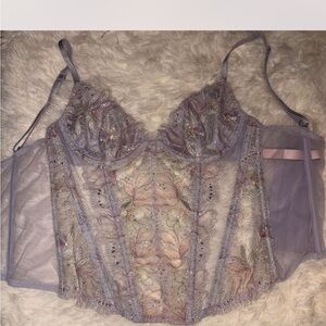 Lilac Floral Lace Bustier Corset Top - Victorias Secret